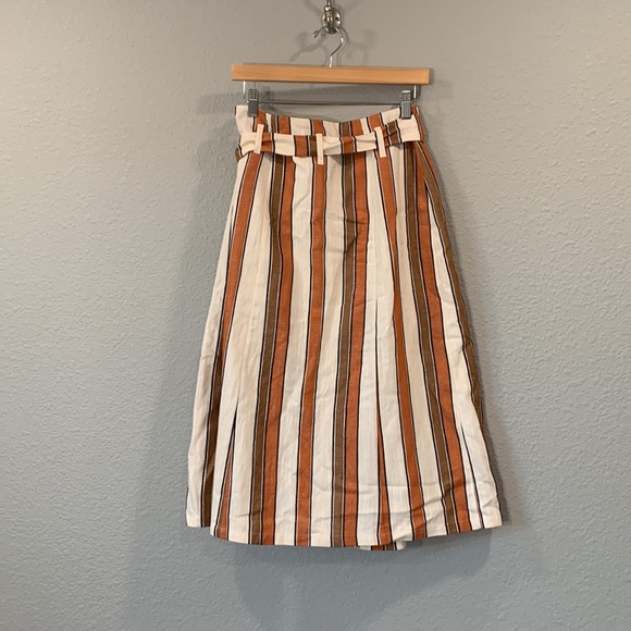 NWOT Sezane Amadine Linen Stripe skirt - Picture 4 of 6